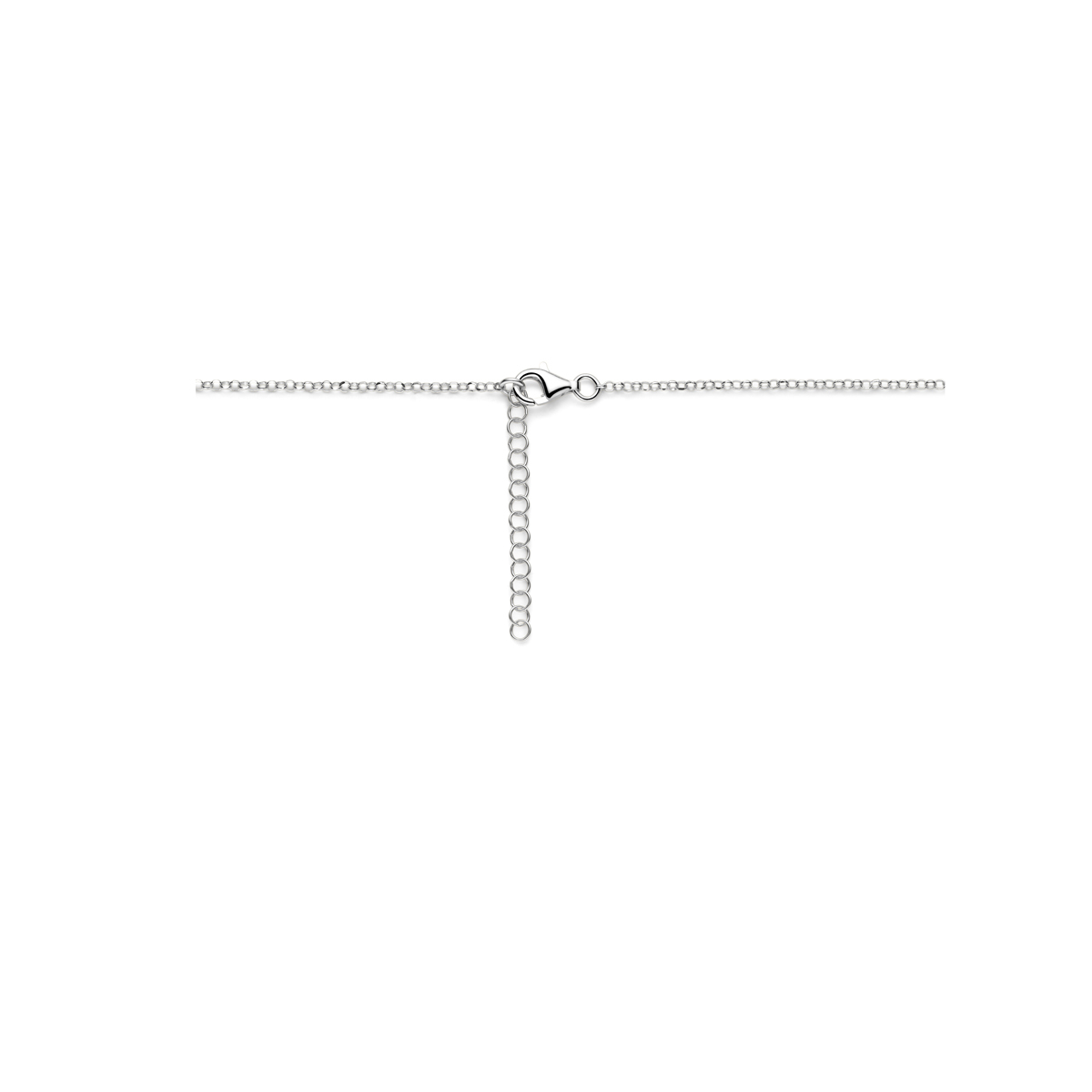 925 zilveren ketting met 2 open gedraaide cirkels 2 mm breed - Lengte 41-45 cm