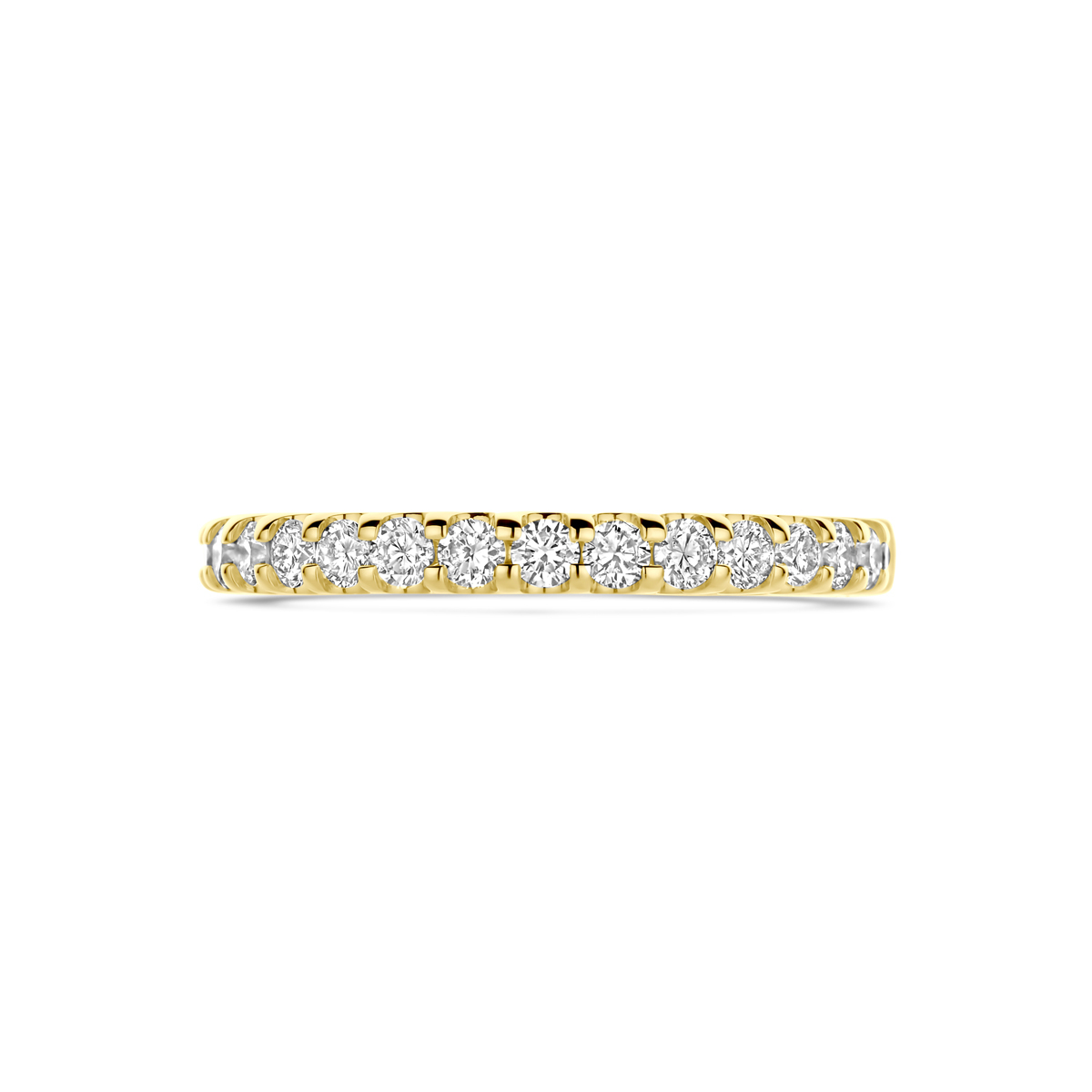 14-karaat gouden memoire ring met lab grown diamanten 0.51 crt 2.5 mm breed