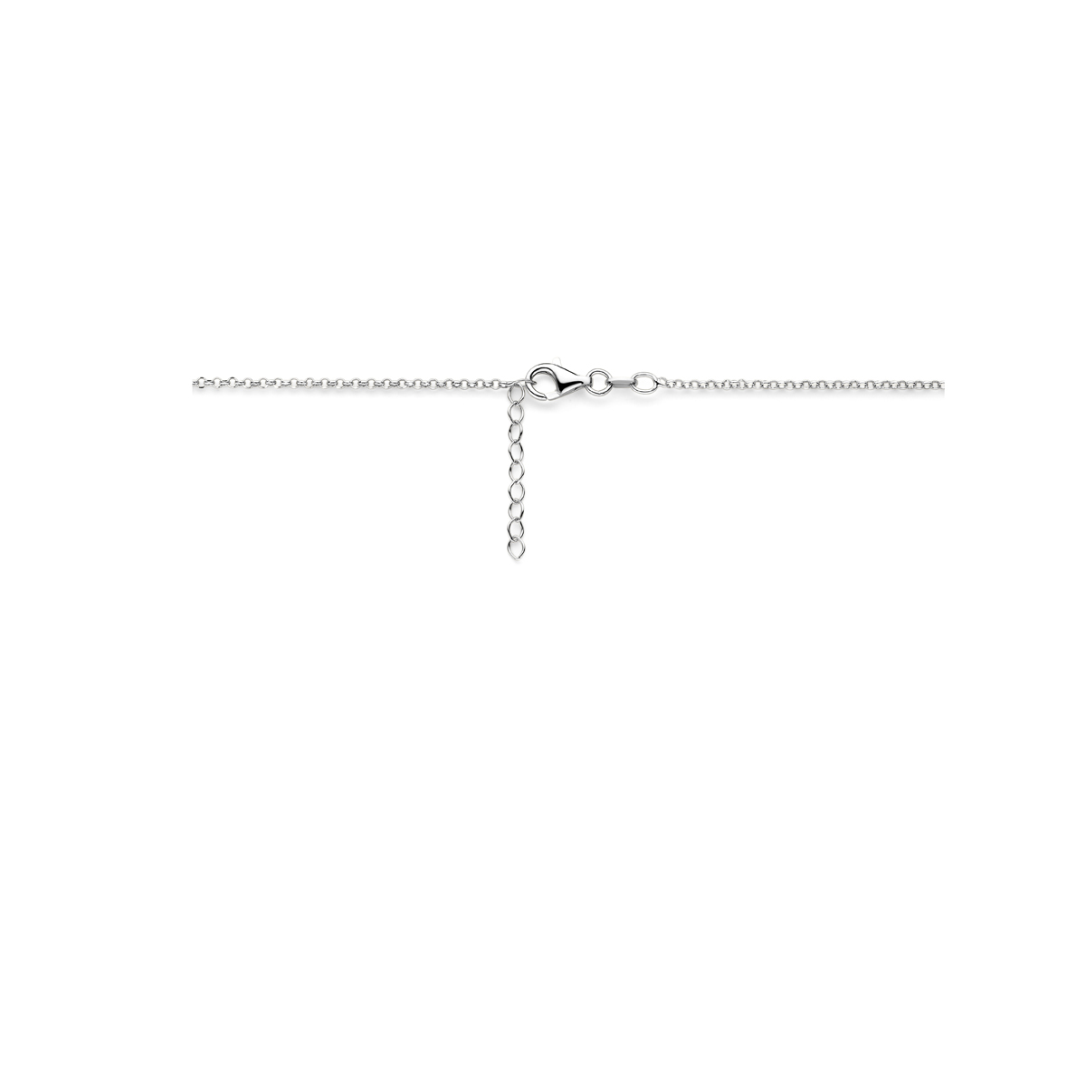 925 zilveren collier met veer hanger glanzend afgewerkt 1.8 mm - Lengte 40.5-43.5 cm