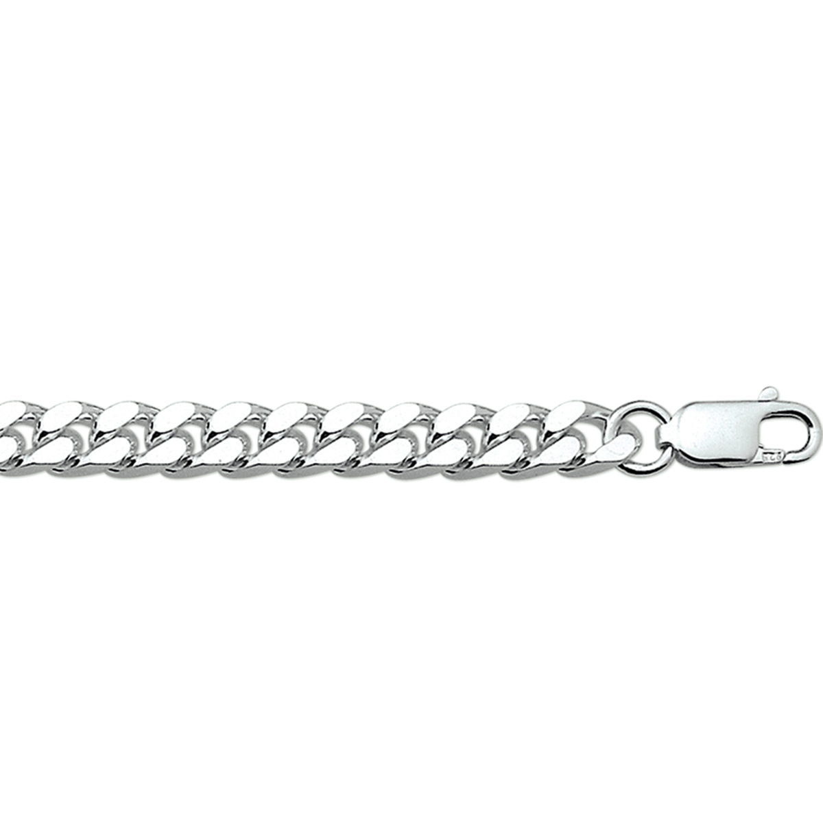 925 zilveren gourmet schakelarmband voor heren 7 mm breed - Lengte 21 cm