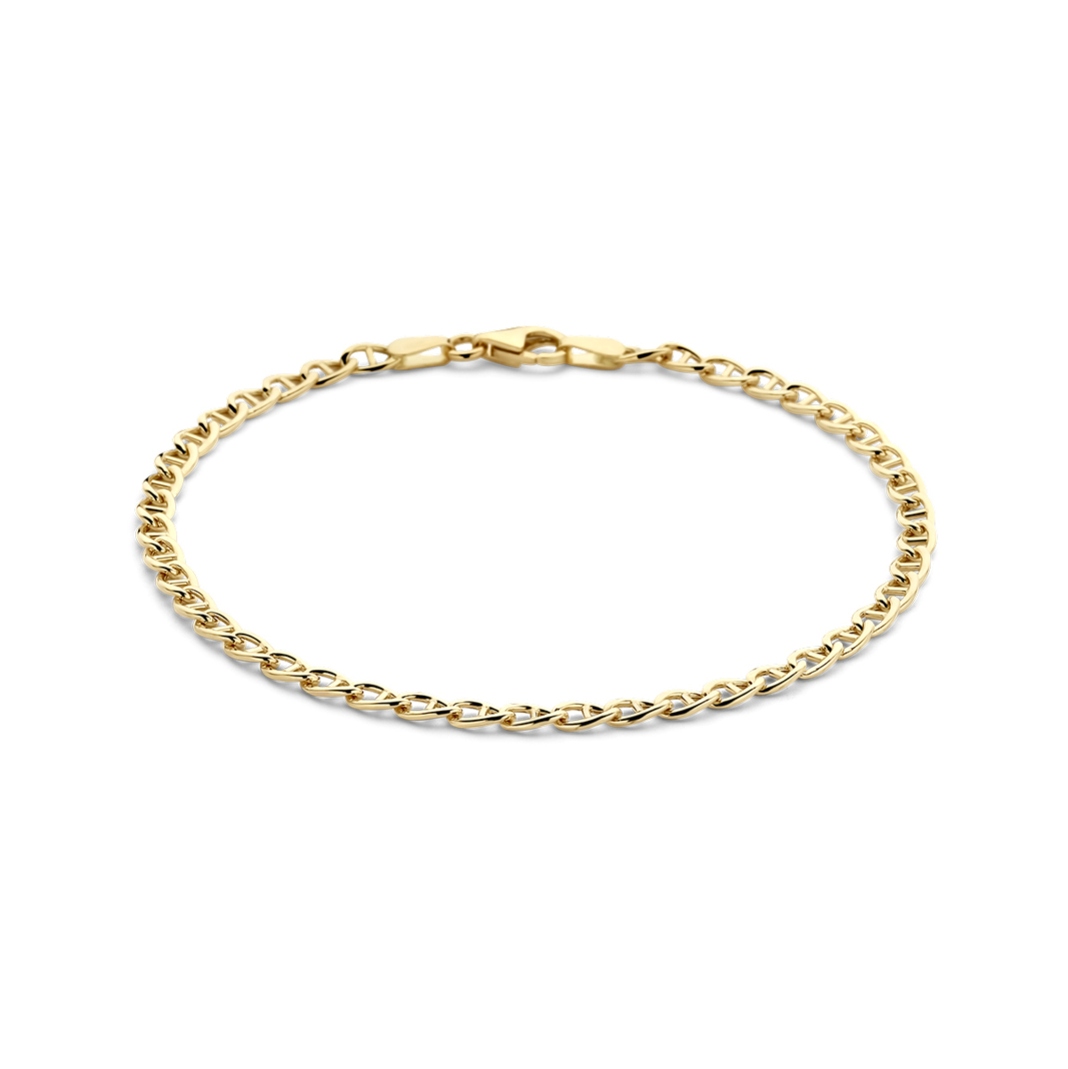 14-karaat gouden schakelarmband met ankerschakel 3.3 mm breed - Lengte 18 cm