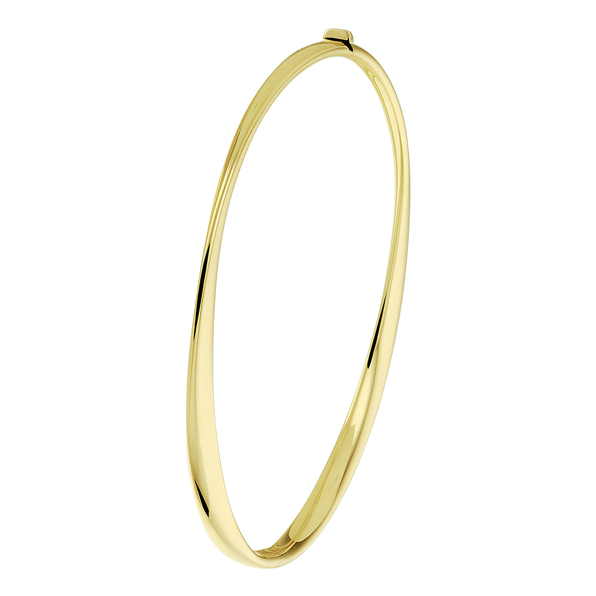 14-karaat gouden bangle glanzend afgewerkt 4 mm breed - Diameter 60 mm