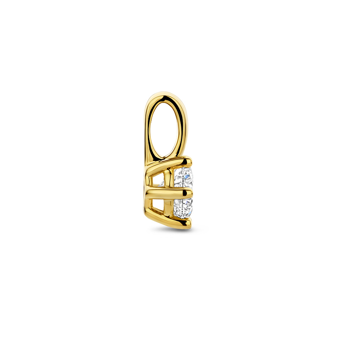14-karaat gouden hanger met lab grown diamant 0.50 crt 7 mm breed - Hoogte 11.5 mm