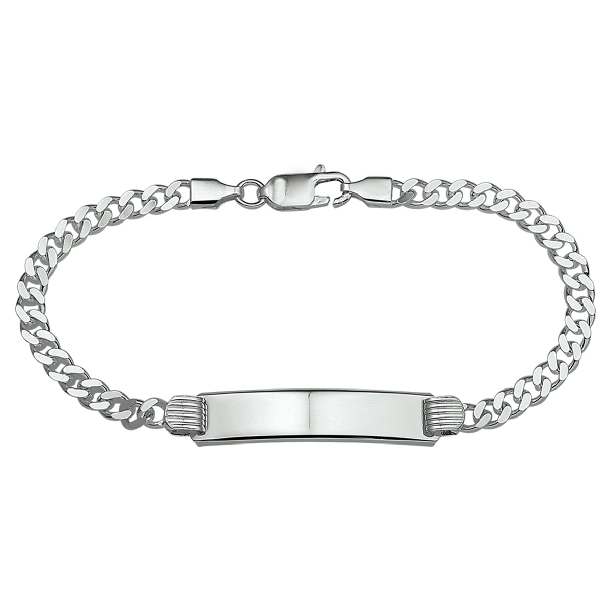Zilveren plaatarmband met gourmet schakels 8 mm breed  - Lengte 20 cm