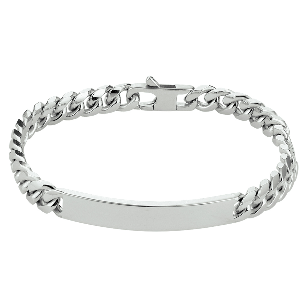 Zilveren heren graveerarmband met gourmetschakels 7 mm breed - Lengte 20.5 cm