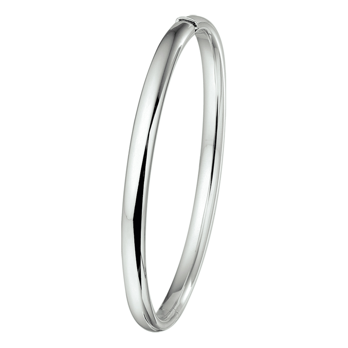 14-karaat witgouden bangle glanzend ovaal 5 mm breed - Diameter 60 mm