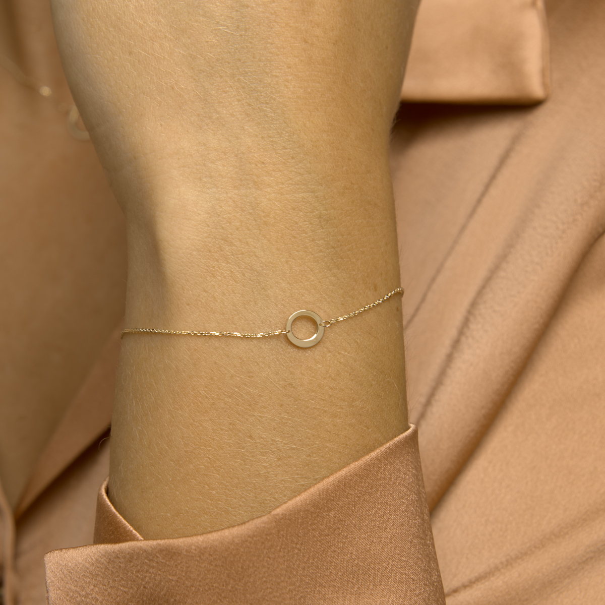 14-karaat gouden schakelarmband met ankerschakel glanzend 8 mm breed - Lengte 16.5-17.5-18.5 cm