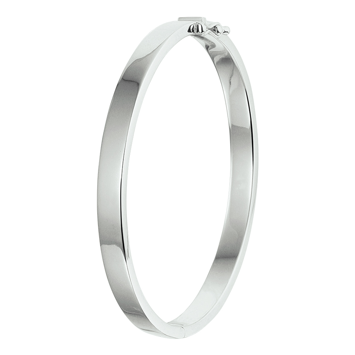 925 zilveren bangle gerodineerd glanzend afgewerkt 6 mm breed