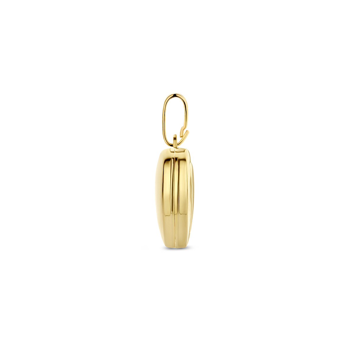 9-karaat goudkleurig hartjes medaillon 11 mm breed - Hoogte 10 mm