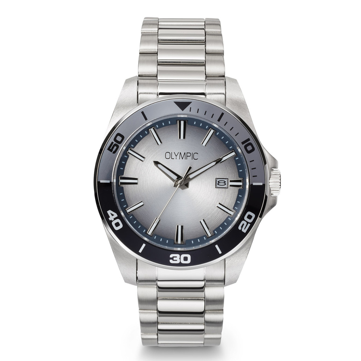 Olympic Wout OL90HSS004 herenhorloge van staal met zilverkleurige kast - Ø 40 mm