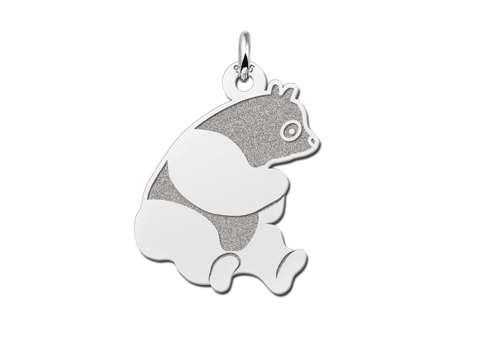 Panda hanger van zilver