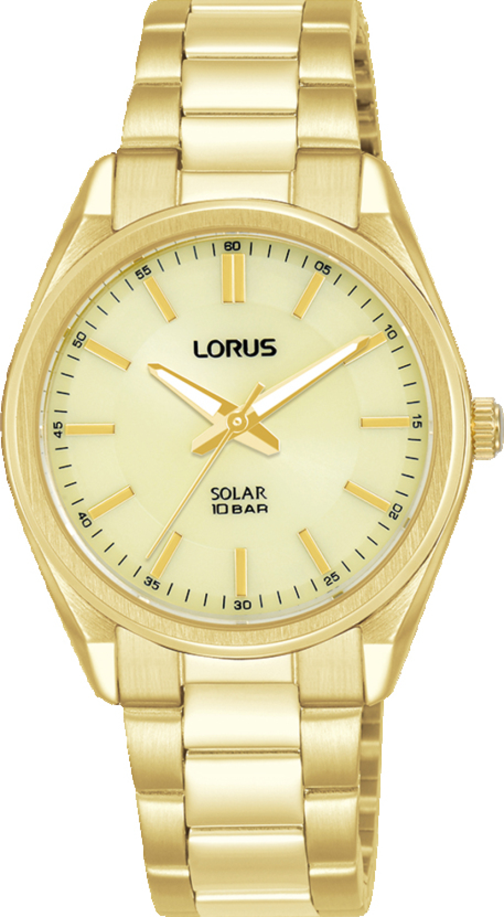 Lorus RY516AX9 dameshorloge van staal met goudkeurige plating en solar uurwerk - Ø 31 mm