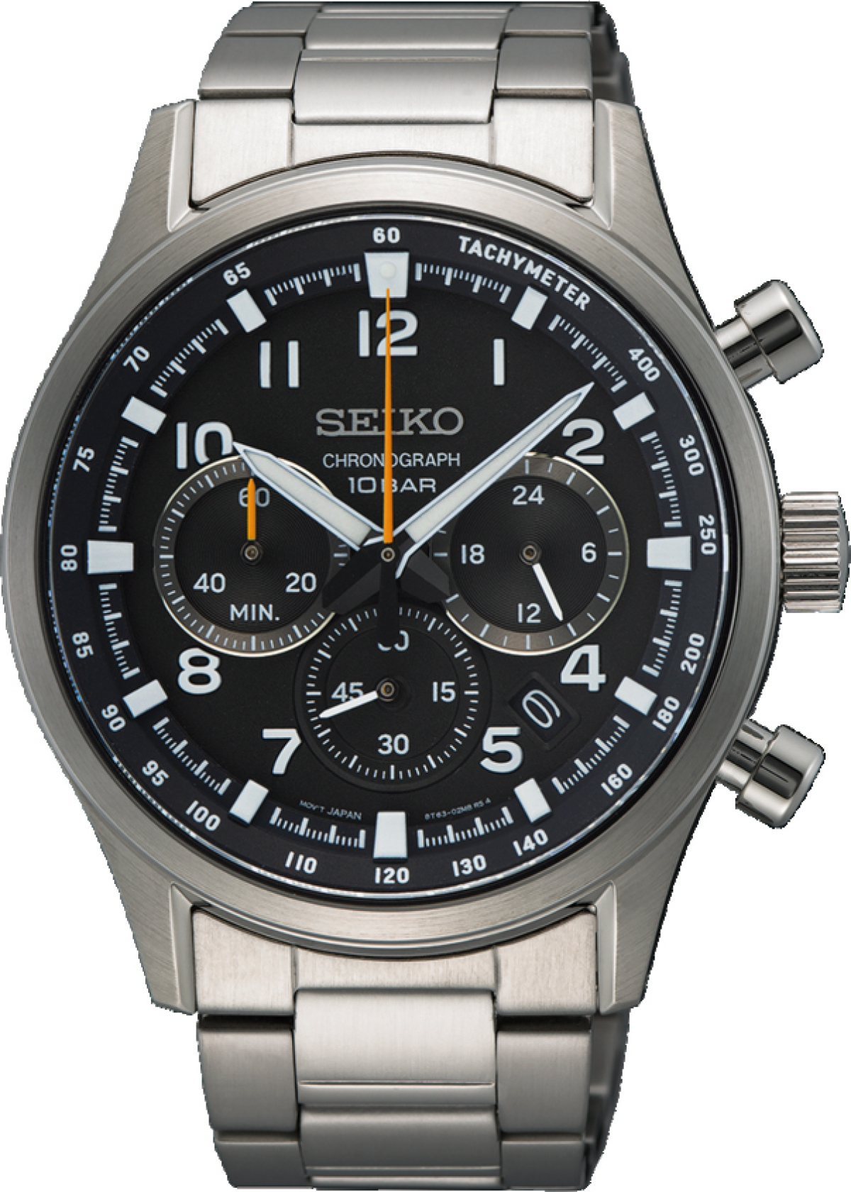 Seiko SSB447P1 chronograaf horloge van staal zilverkleurig met zwarte wijzerplaat - Ø 43 mm