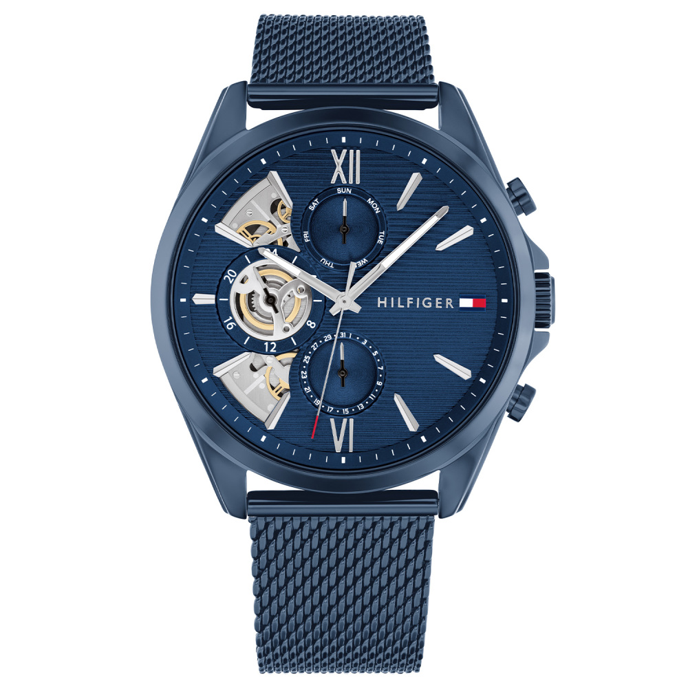 Tommy Hilfiger Baker TH1710648 Herenhorloge blauw met stalen band - Ø 44mm