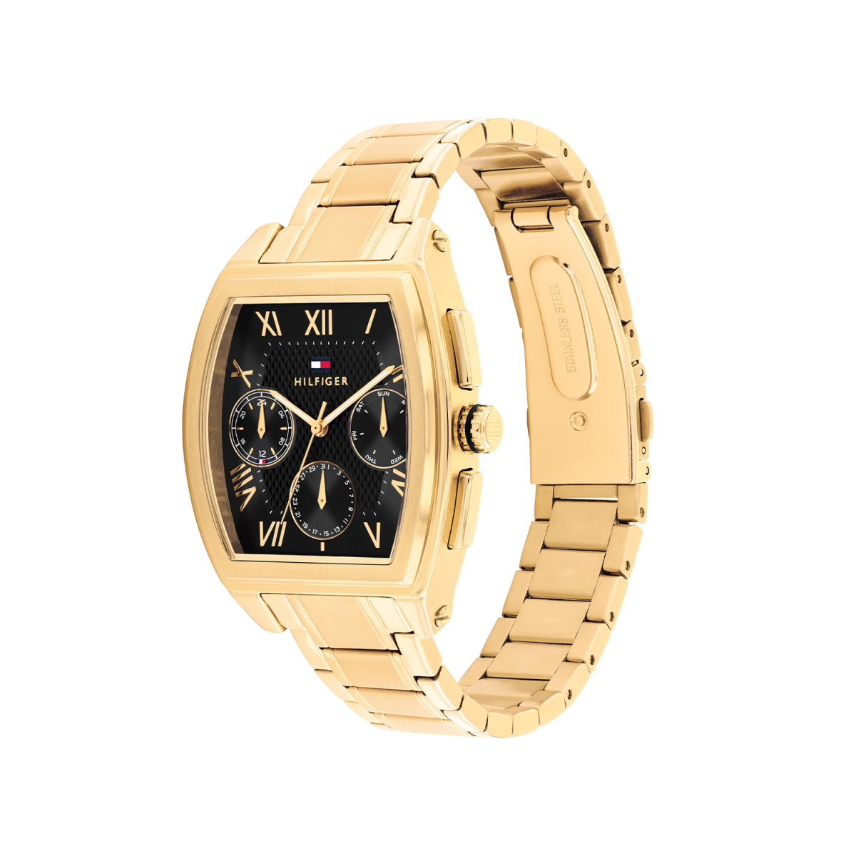 Tommy Hilfiger Oxfort TH1710764 herenhorloge staal goudkleurig met zwarte wijzerplaat - Ø 36 mm