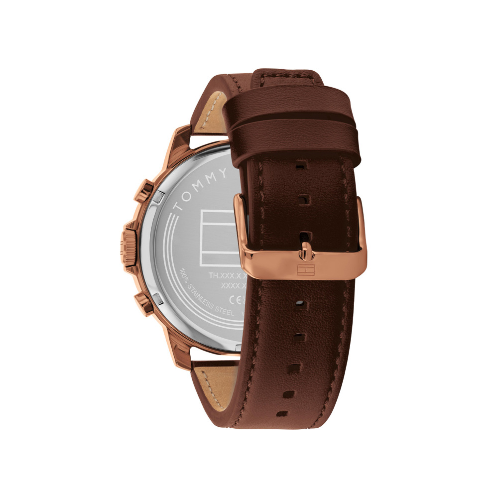 Tommy Hilfiger Luca TH1792207 Rosékleurig herenhorloge met groene wijzerplaat - Ø 50 mm