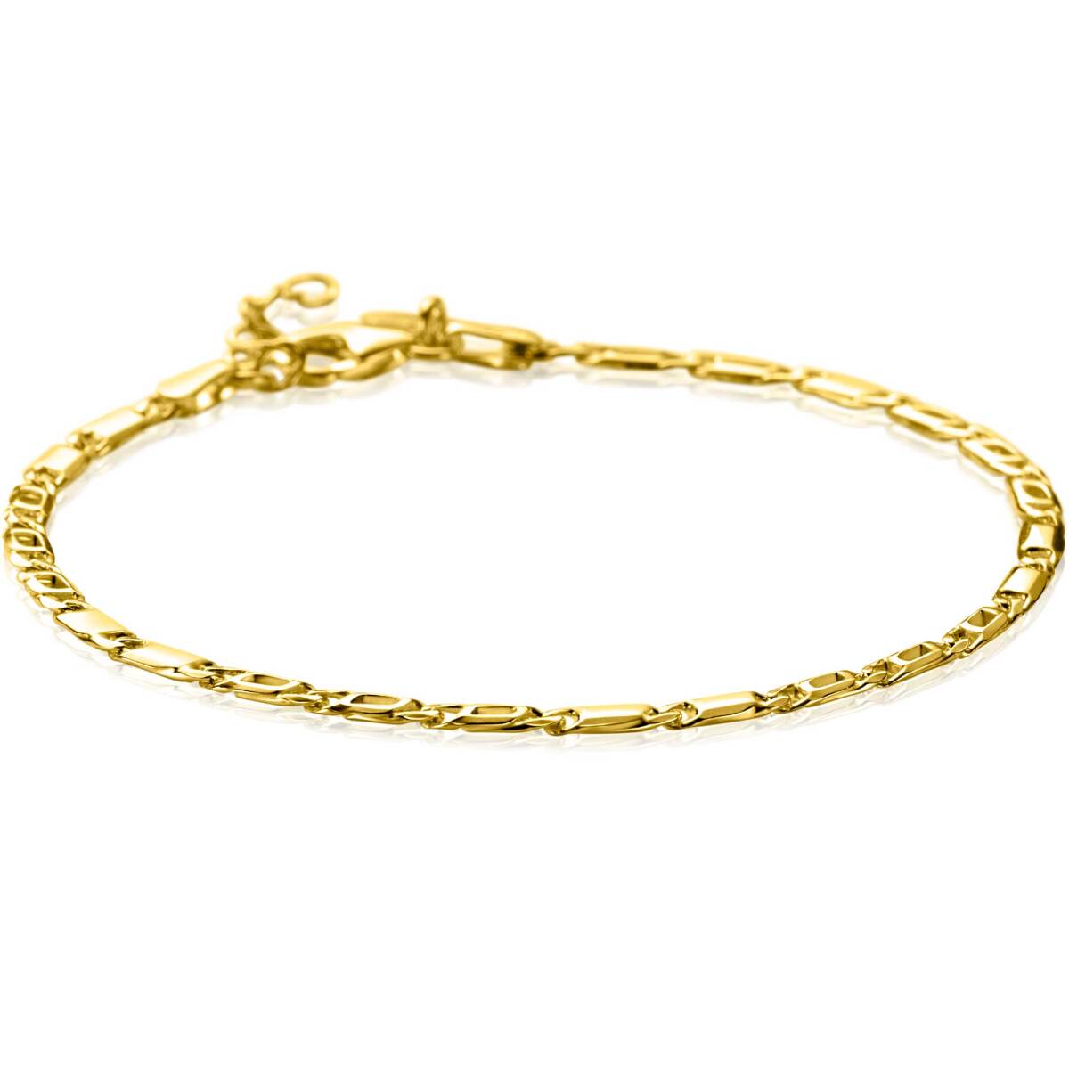 Zinzi ZGA499 14-karaat gouden armband met valkenoog schakels 2.6 mm breed - Lengte 17-19 cm