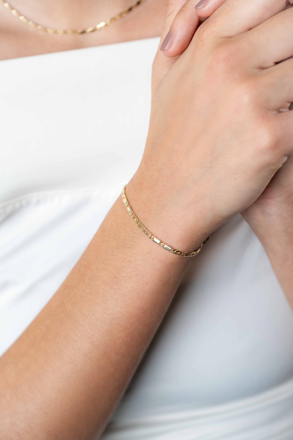 Zinzi ZGA499 14-karaat gouden armband met valkenoog schakels 2.6 mm breed - Lengte 17-19 cm