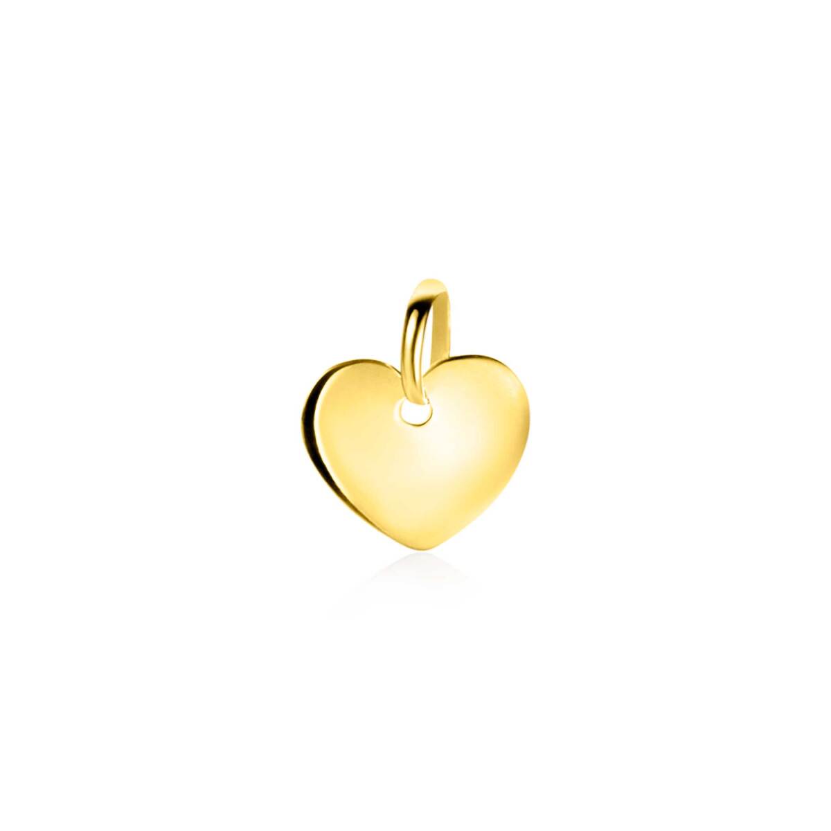 Zinzi ZGH396-10 14-karaat gouden hartjes hanger glanzend 10 mm breed - Hoogte 11.5 mm