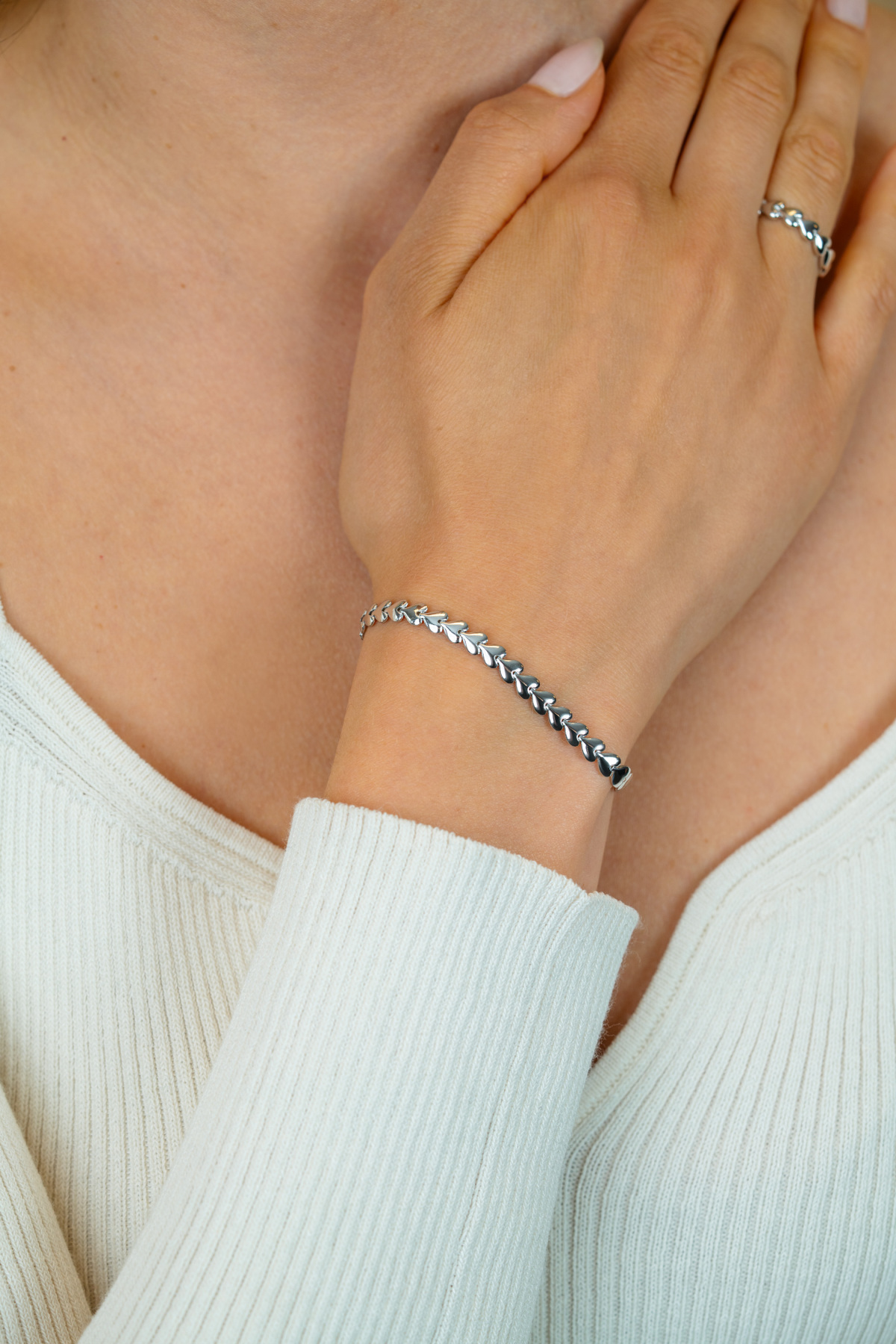 Zinzi ZIA1798 zilveren schakelarmband met hartjes 4.5 mm breed - Lengte 17-19 cm
