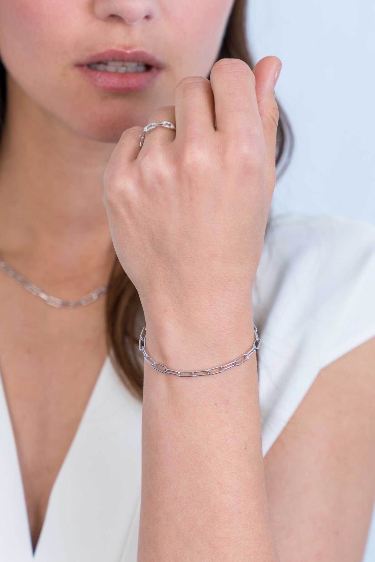 Zinzi ZIA2202 zilveren armband met glanzende paperclip schakels 3.5 mm breed - Lengte 18-20 cm