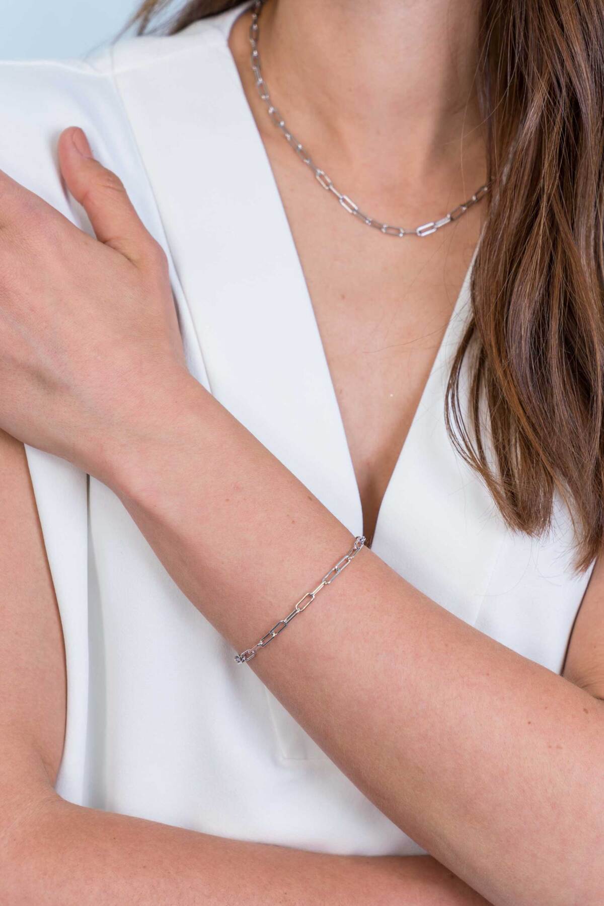 Zinzi ZIA2202 zilveren armband met glanzende paperclip schakels 3.5 mm breed - Lengte 18-20 cm