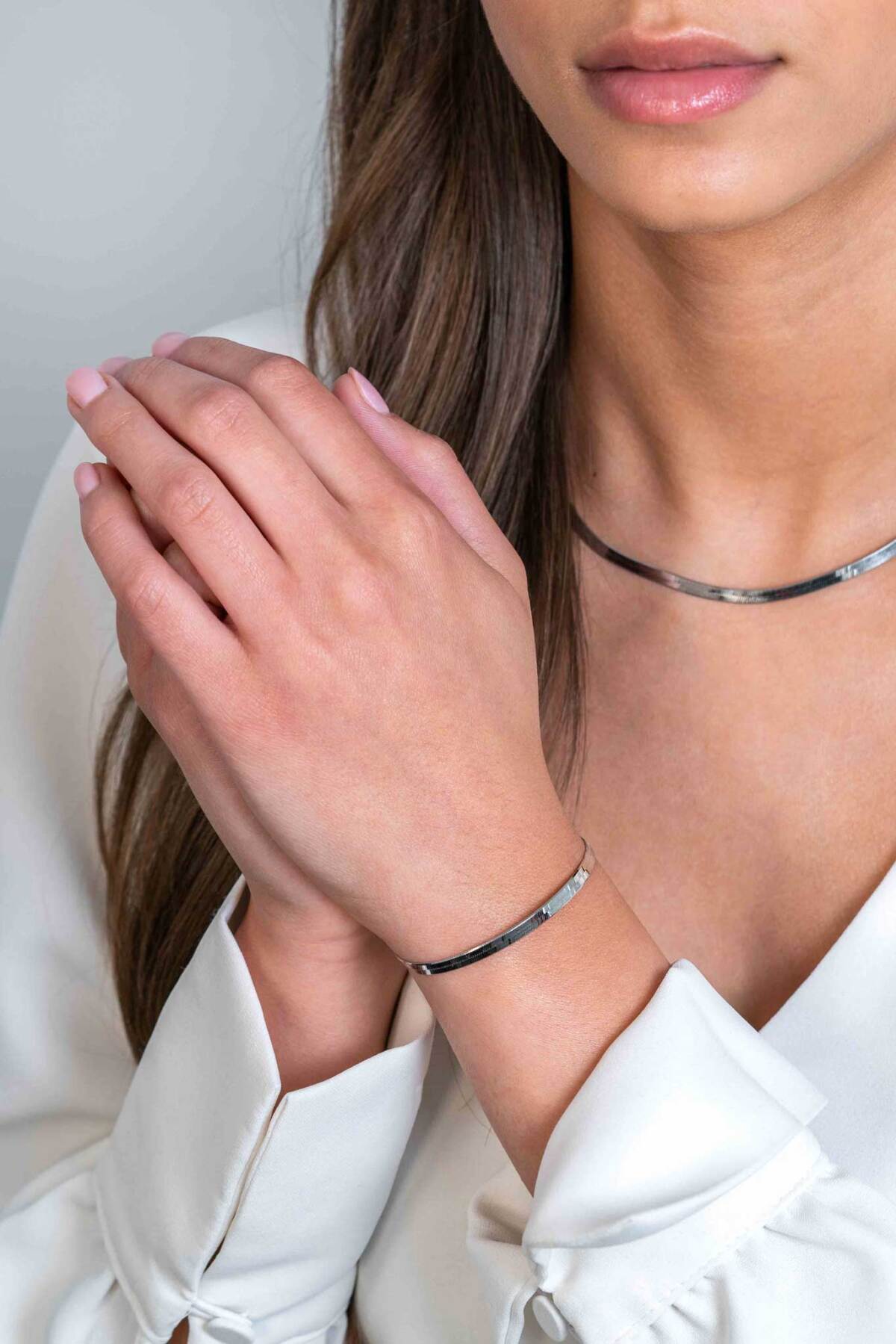 Zinzi ZIA2292 zilveren armband met slangen schakels 3.5 mm breed - Lengte 17-20 cm