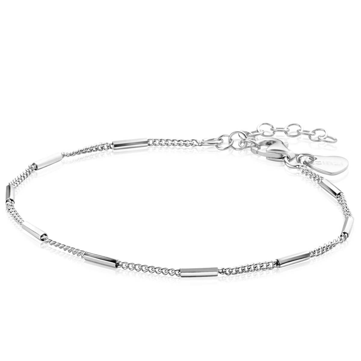 Zinzi ZIA2366 zilveren schakelarmband met staafjes 1.6 mm breed - Lengte 16.5-19.5 cm