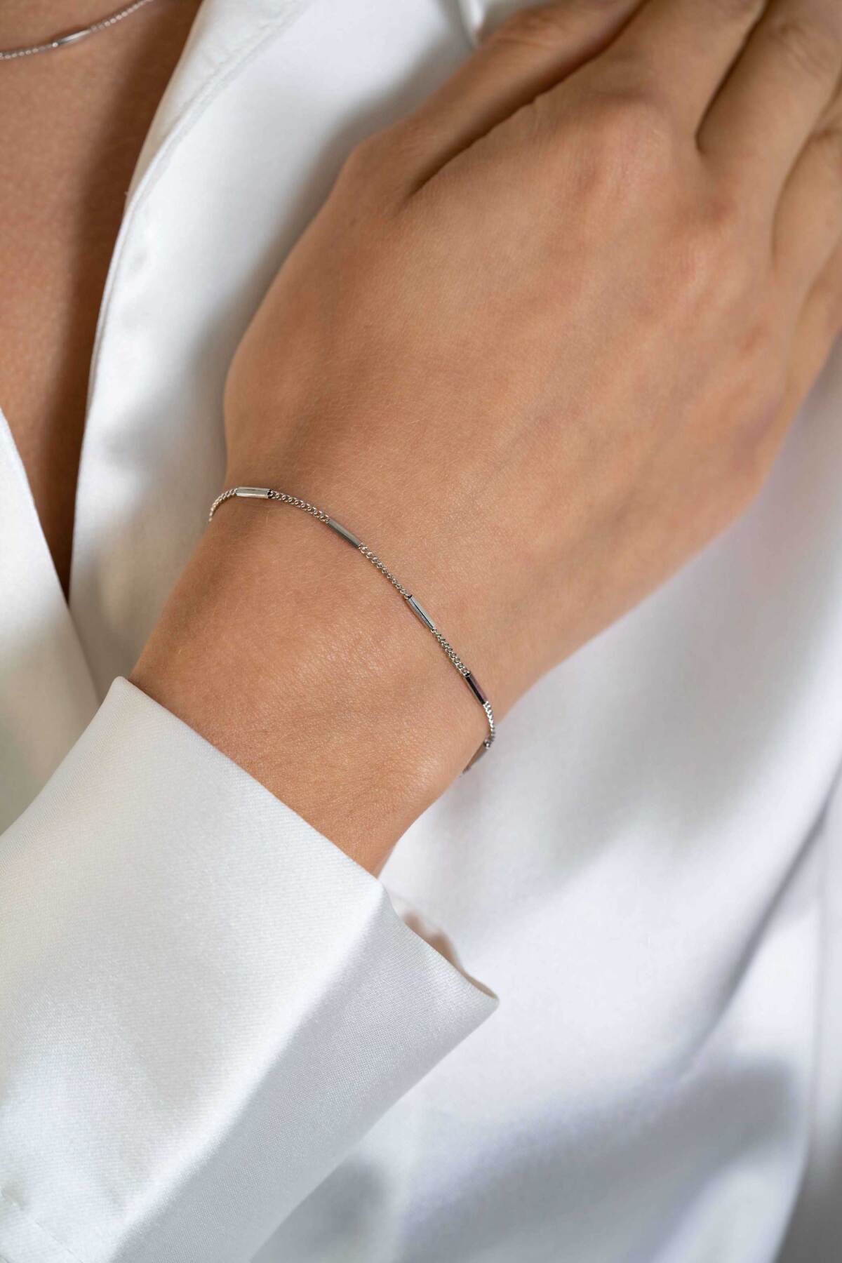 Zinzi ZIA2366 zilveren schakelarmband met staafjes 1.6 mm breed - Lengte 16.5-19.5 cm