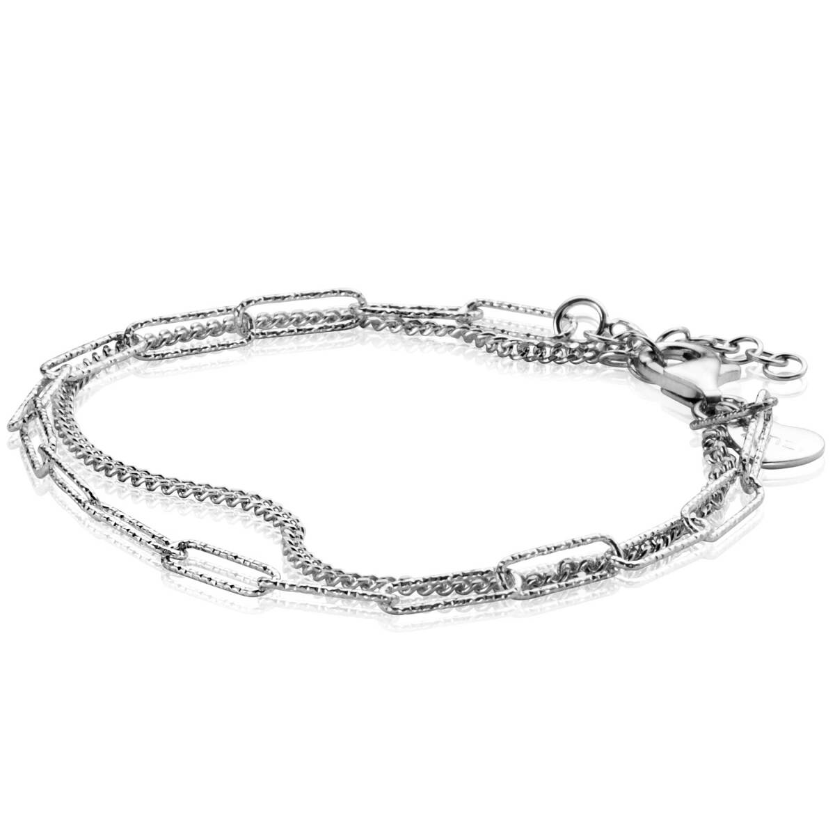 Zinzi Chain ZIA2367 zilveren armband met paperclip en gourmet schakels 5 mm breed - Lengte 17-20 cm