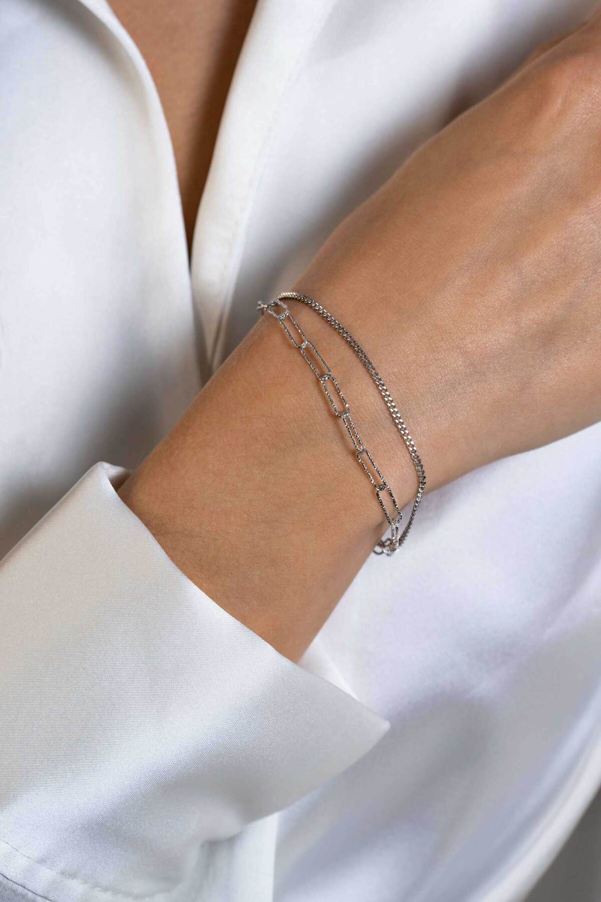 Zinzi Chain ZIA2367 zilveren armband met paperclip en gourmet schakels 5 mm breed - Lengte 17-20 cm
