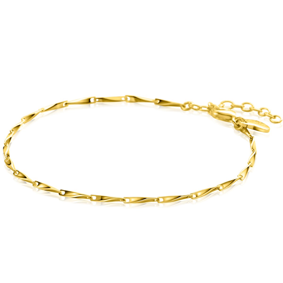 Zinzi ZIA2414G goudkleurige armband met pijlschakels 1.5 mm breed - Lengte 17.5-20 cm
