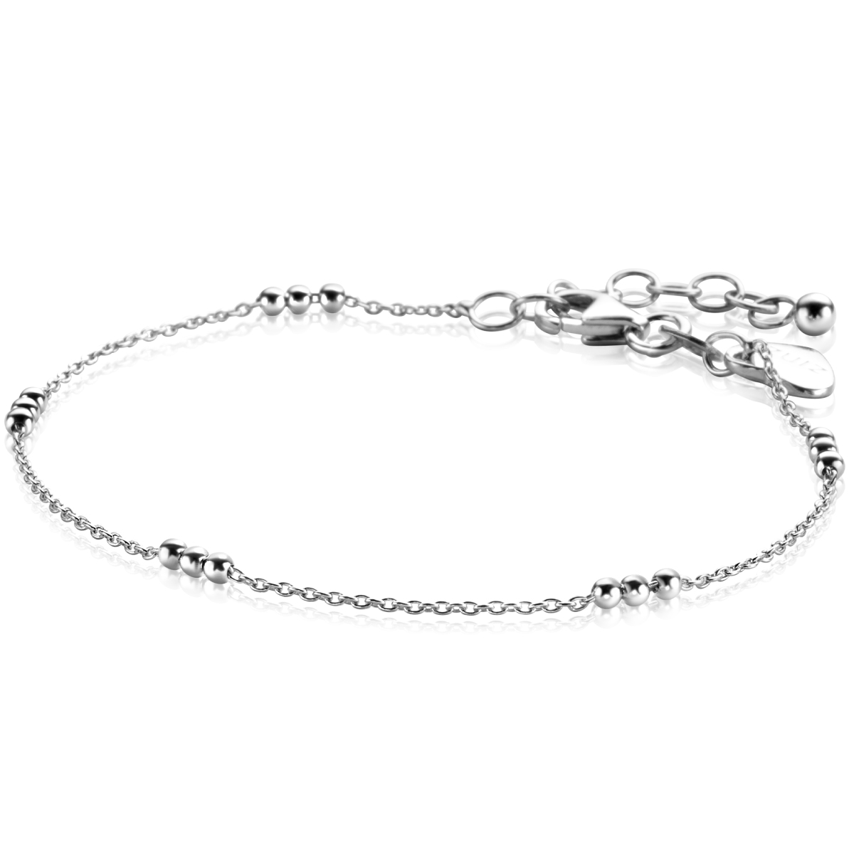 Zinzi ZIA2465 zilveren armband glanzende bolletjes 2 mm breed - Lengte 17-20 cm