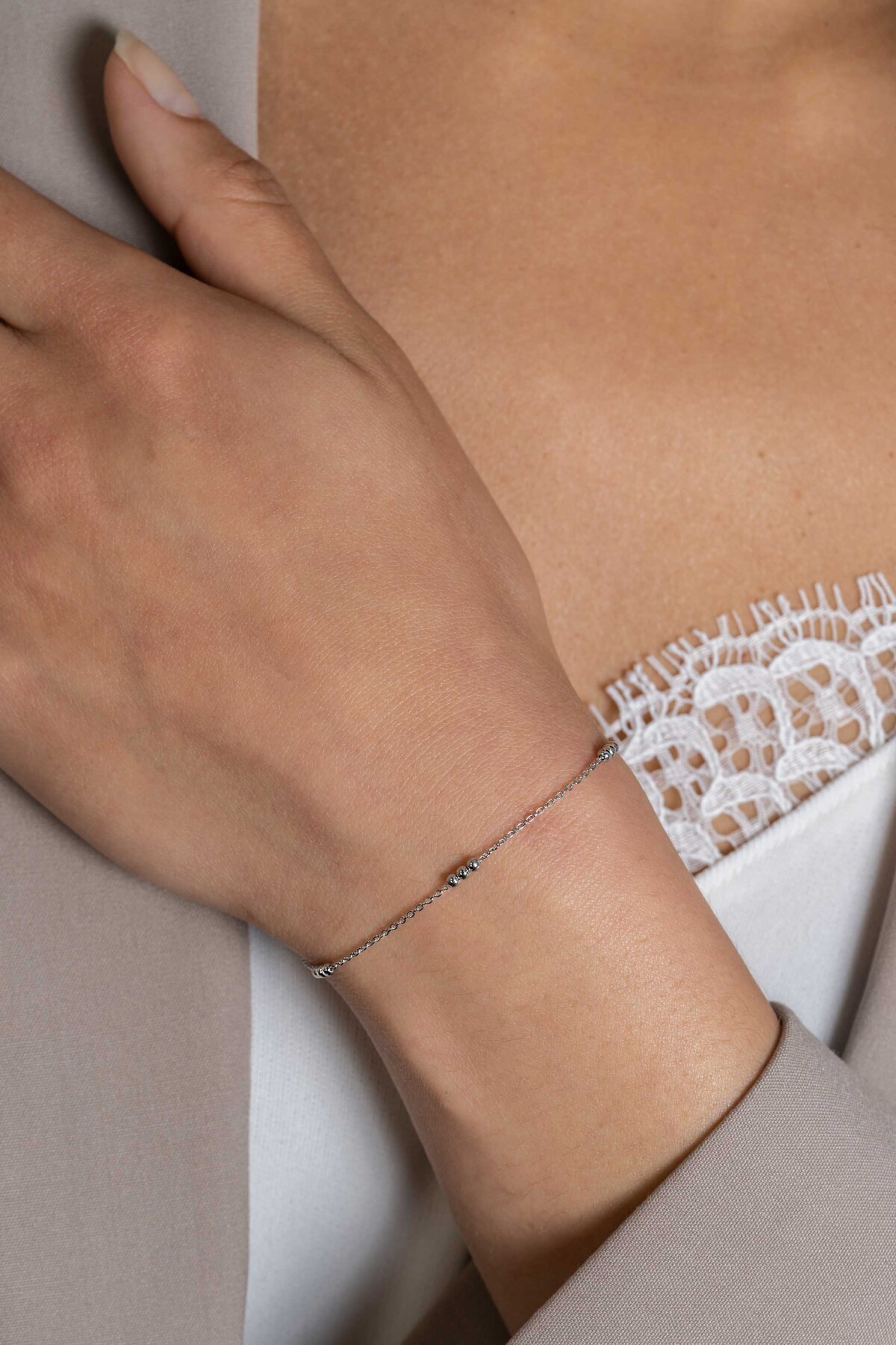Zinzi ZIA2465 zilveren armband glanzende bolletjes 2 mm breed - Lengte 17-20 cm
