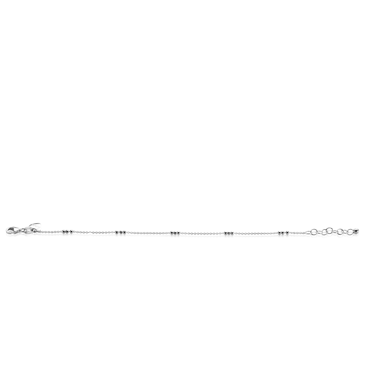 Zinzi ZIA2465 zilveren armband glanzende bolletjes 2 mm breed - Lengte 17-20 cm