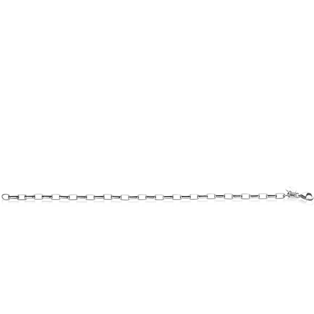 Zinzi Chain ZIA2514 925 zilveren armband met rechthoekige schakels 3.8 mm breed - Lengte 20 cm