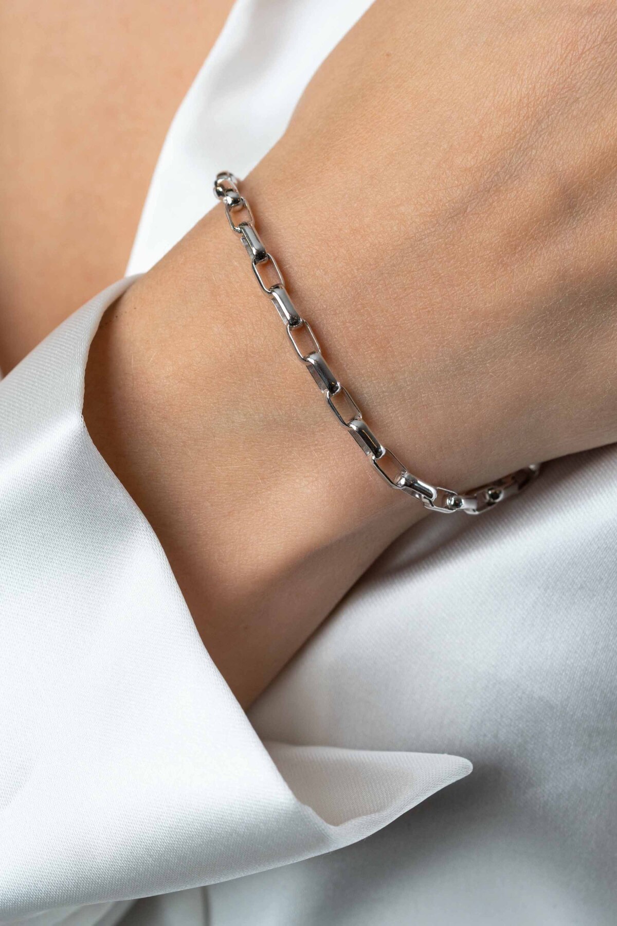 Zinzi Chain ZIA2514 925 zilveren armband met rechthoekige schakels 3.8 mm breed - Lengte 20 cm
