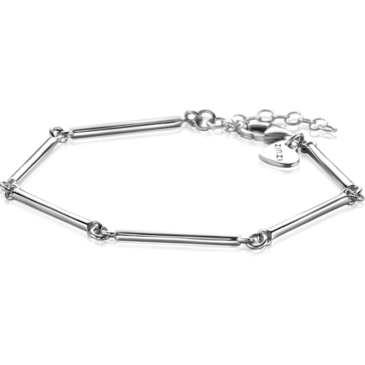 Zinzi ZIA2539 zilveren armband met staafjes 21 mm breed - Lengte 16.5-19.5 cm