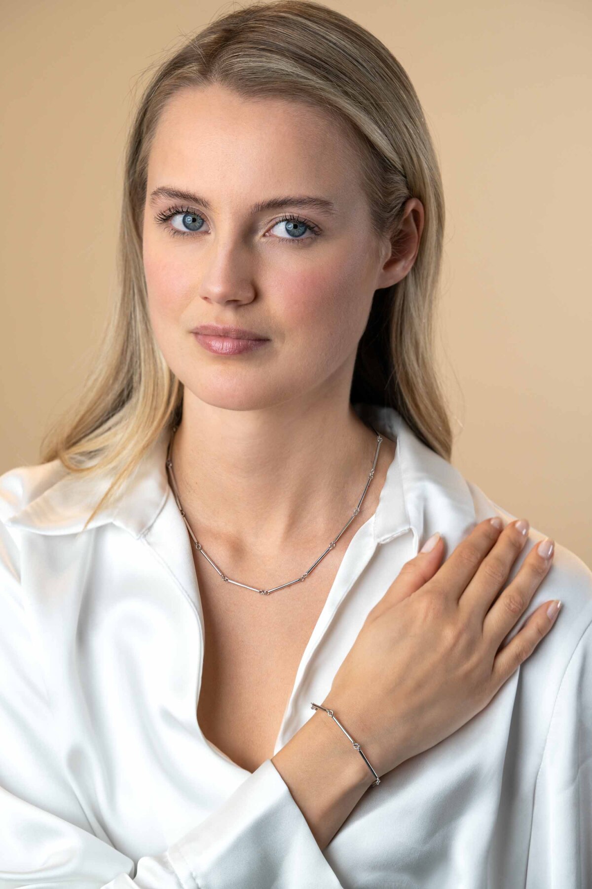 Zinzi ZIA2539 zilveren armband met staafjes 21 mm breed - Lengte 16.5-19.5 cm