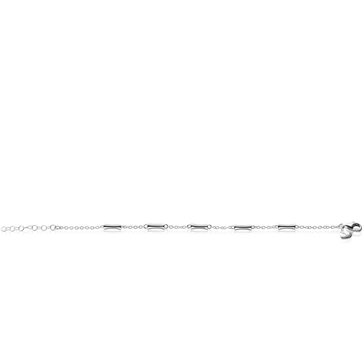 Zinzi ZIA2577 zilveren armband met bamboe schakels 3.5 mm breed - Lengte 17-20 cm