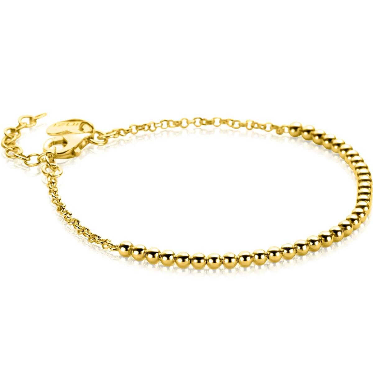 Zinzi ZIA2640G gold plated armband met bolletjes 2.5 mm breed - Lengte 16-19 cm