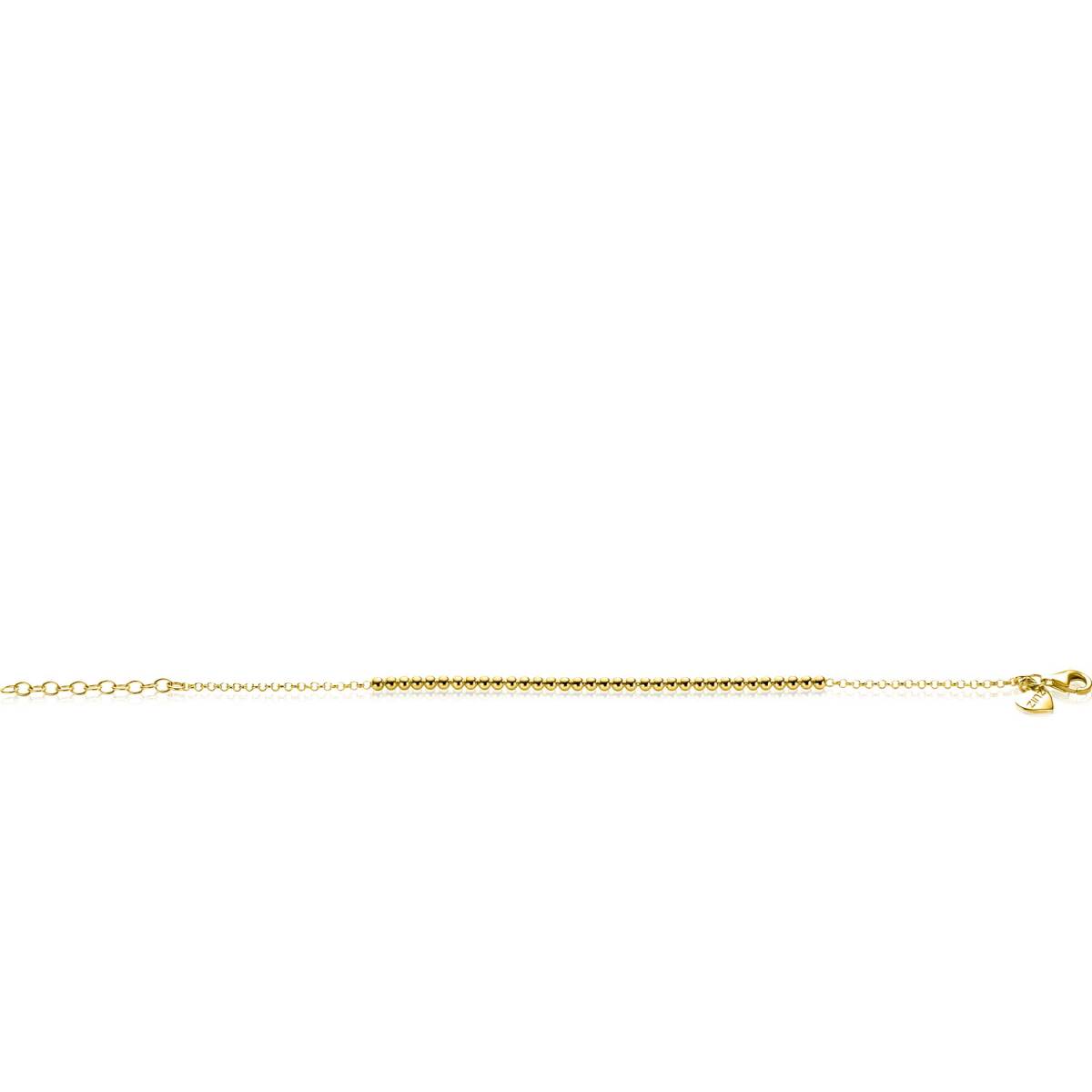 Zinzi ZIA2640G gold plated armband met bolletjes 2.5 mm breed - Lengte 16-19 cm