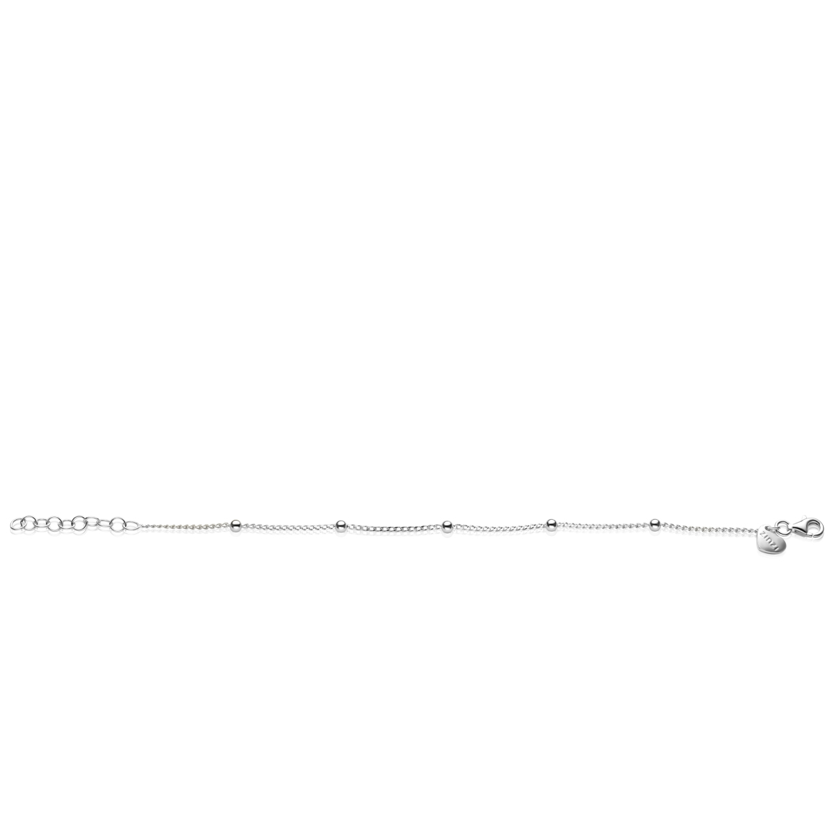 Zinzi ZIA2714 zilveren schakelarmband met bolletjes 3 mm breed - Lengte 18-21 cm