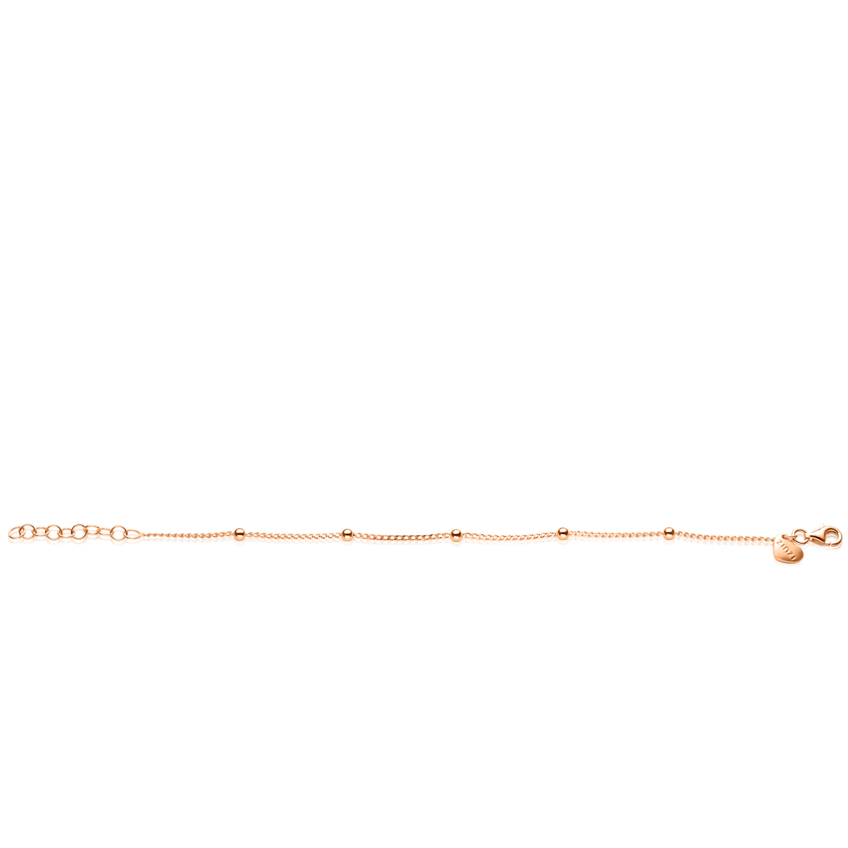 Zinzi ZIA2714R rosé gold plated armband met bolletjes 3.1 mm breed - Lengte 18-21 cm