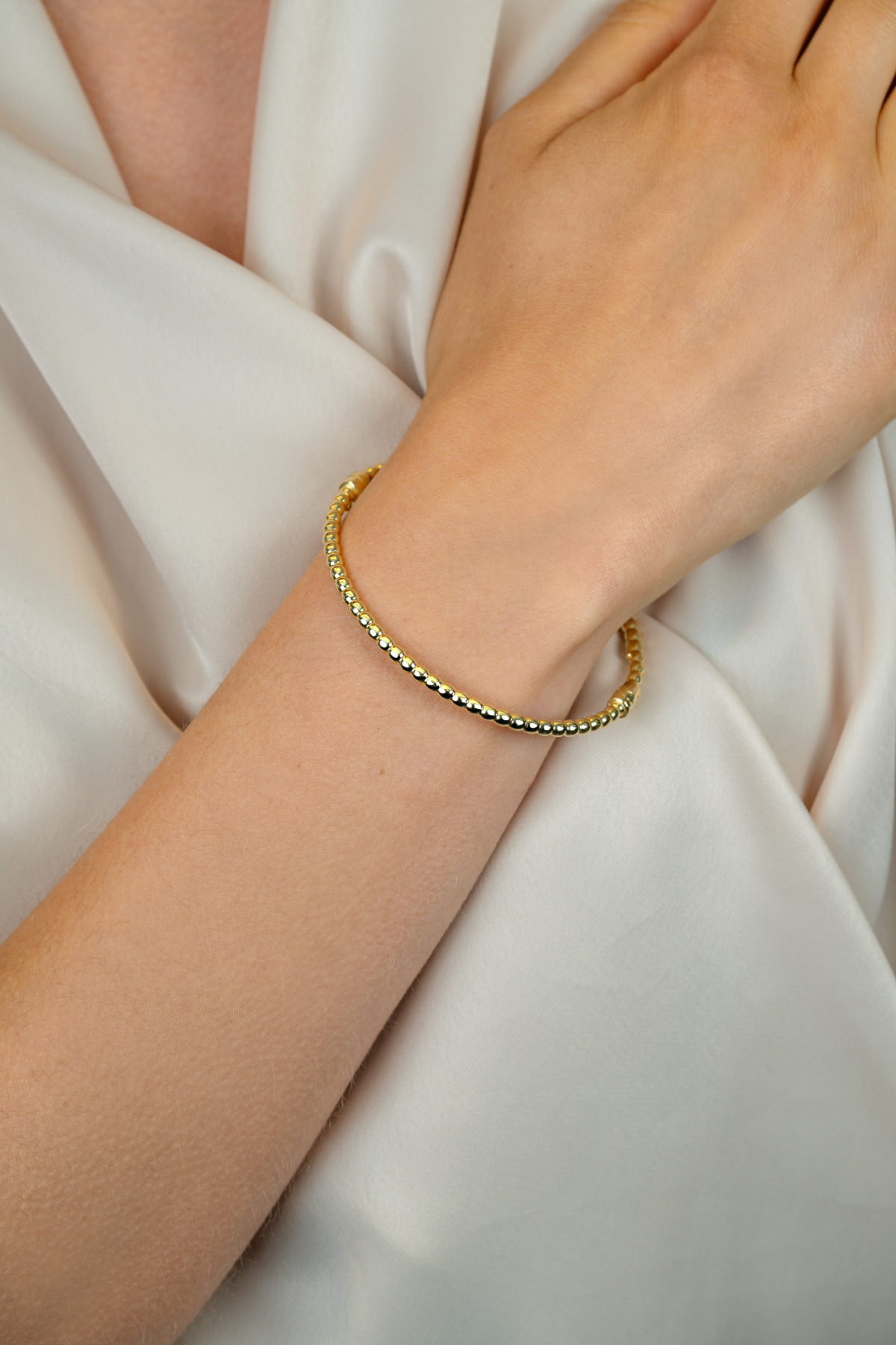 Zinzi ZIA2755G goudkleurige bangle met bolletjes 3.1 mm breed - Diameter 60 mm
