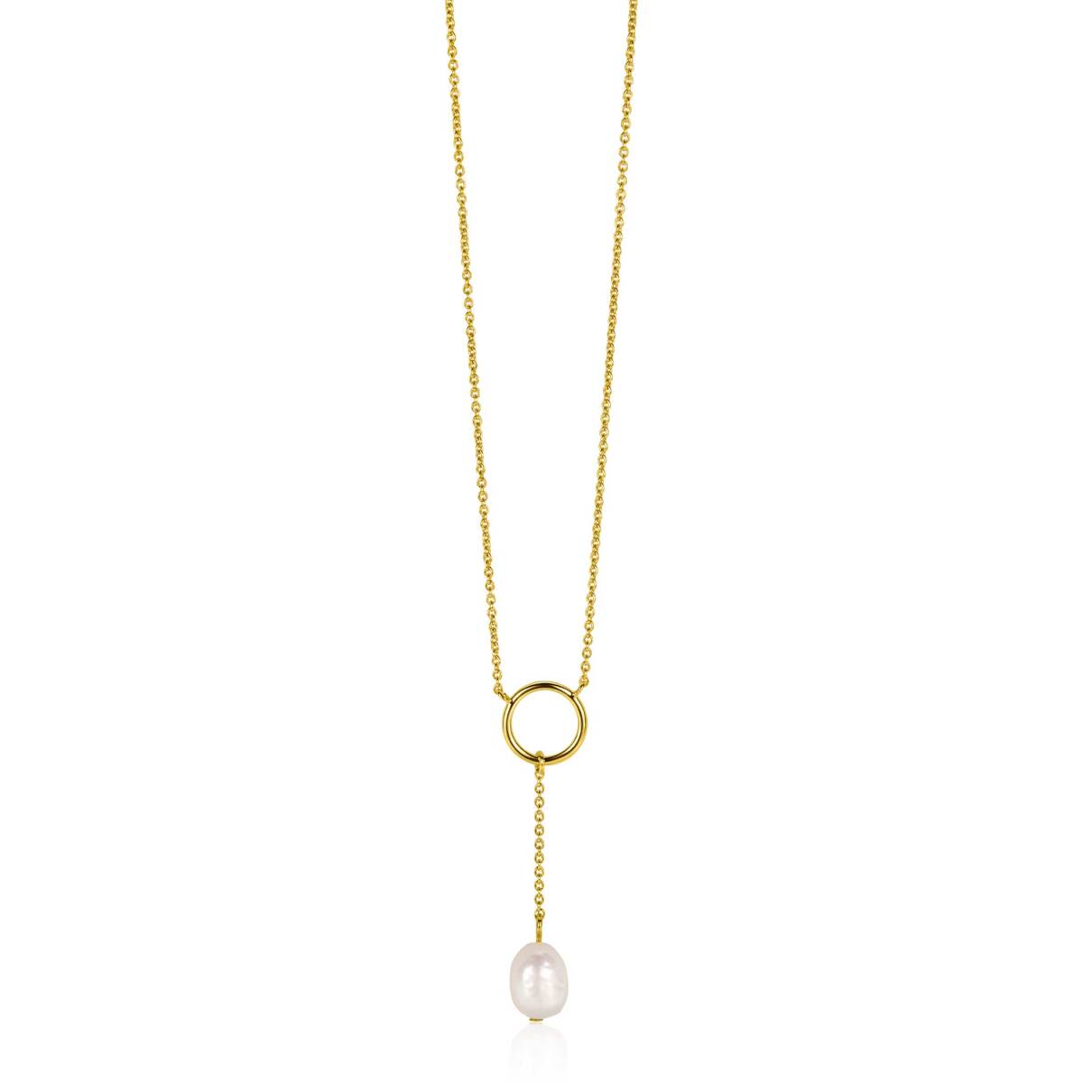 Zinzi ZIC2615 goudkleurige Y-ketting met anker schakel - Lengte 42-45 cm