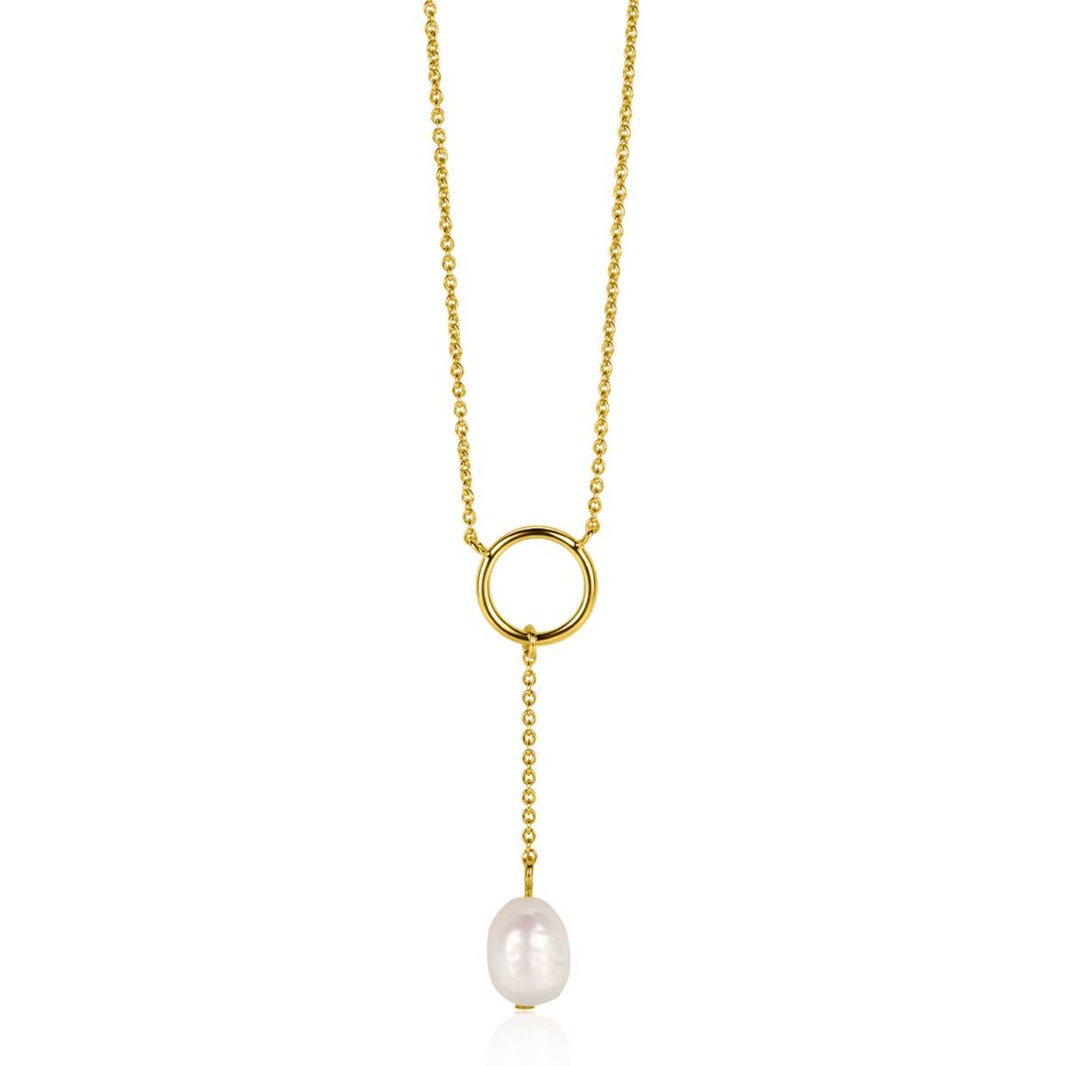 Zinzi ZIC2615 goudkleurige Y-ketting met anker schakel - Lengte 42-45 cm
