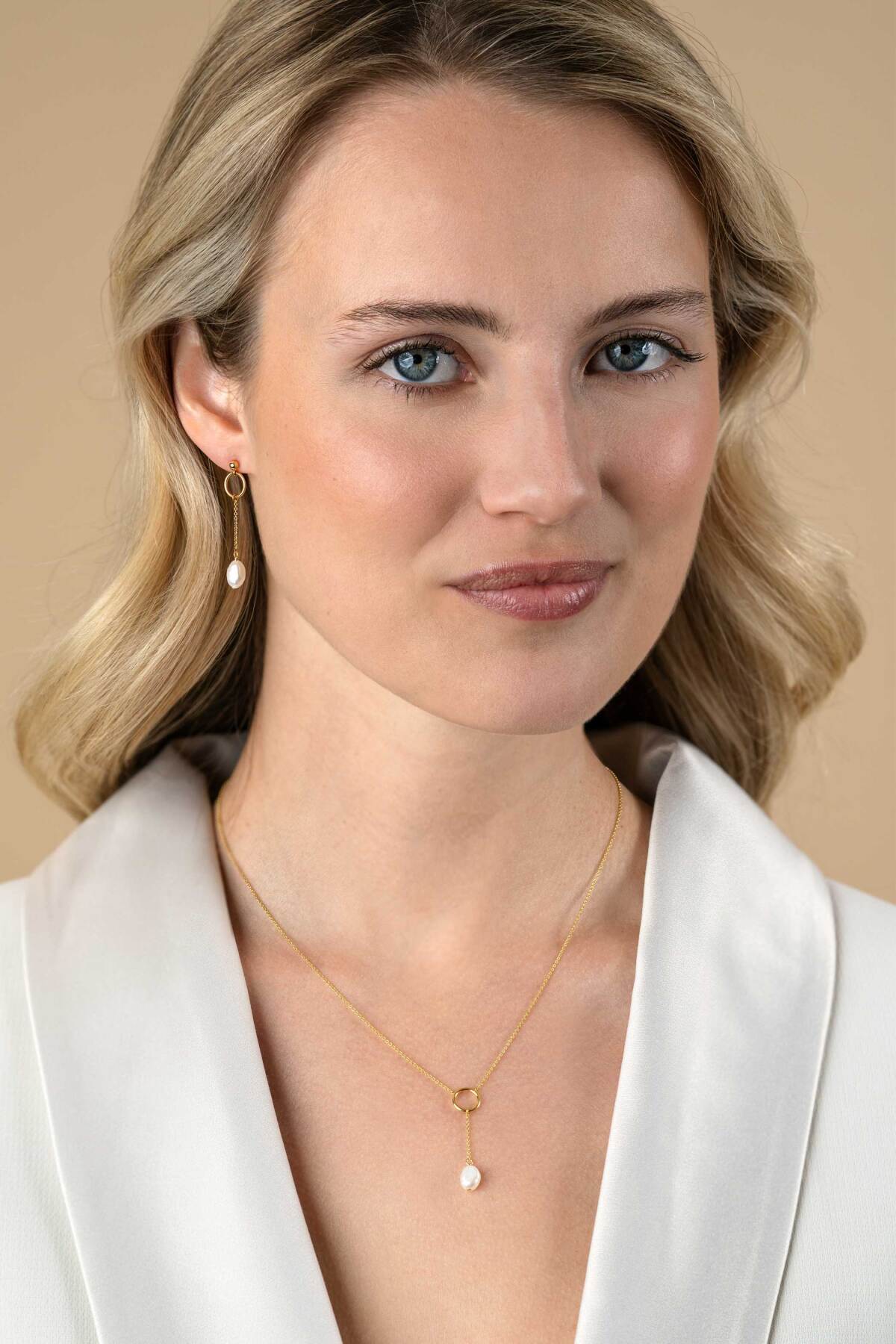 Zinzi ZIC2615 goudkleurige Y-ketting met anker schakel - Lengte 42-45 cm