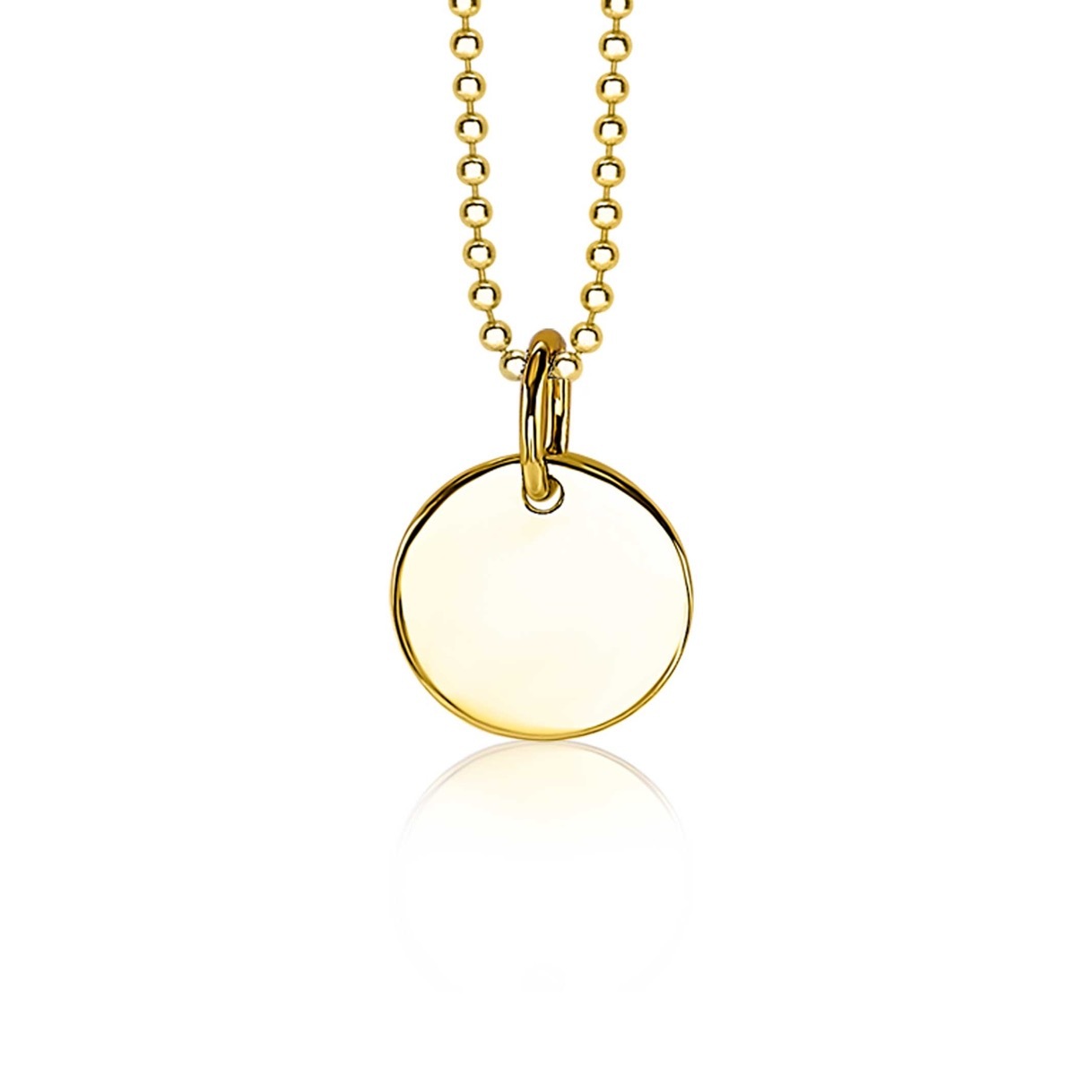 Zinzi Gravures ZIH2345G12 zilveren gold plated graveerhanger 12 mm breed - Hoogte 16.5 mm
