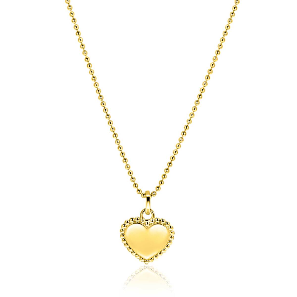 Zinzi Gravures ZIH2652G gold plated hartjeshanger 12.5 mm breed - Hoogte 18 mm